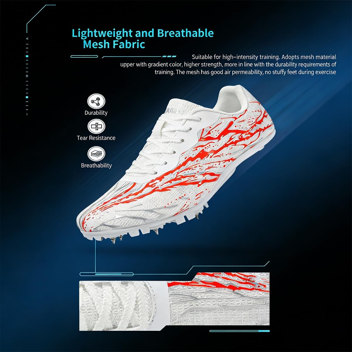 Zapatillas con Clavos Atletismo para Hombres Niños Ligeras Zapatillas de Correr Sprint Adulto Sprint Running Training