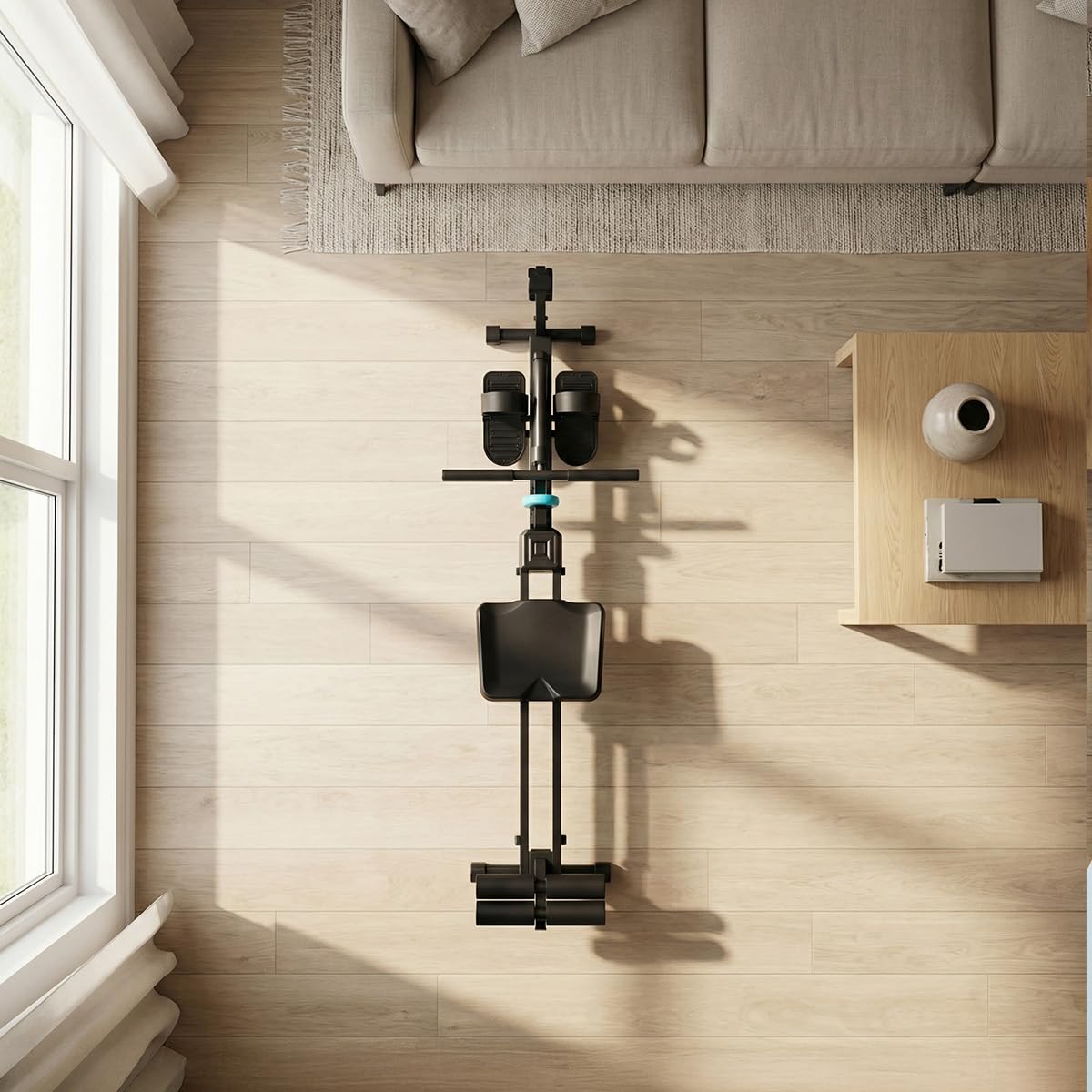 Cecotec Rameur Hydraulique Drumfit Rower CompactROW. 12 Niveaux de Résistance, Poids jusqu'à 110 kg, Renforce Les Bras, Le Dos et Améliore la Résistance Cardiovasculaire