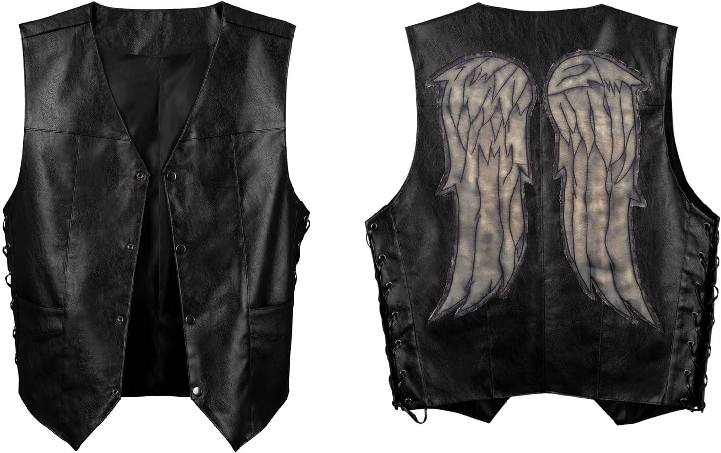 CosFantasy Men's Cosplay Vest Jacket Angel Wings Coat Sleeveless