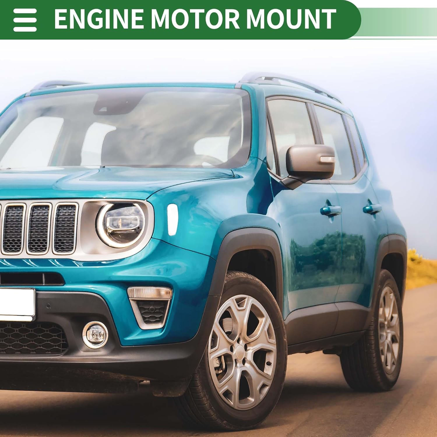 Motoforti Engine Motor Mount, Engine Mounting, for Jeep Renegade 1.3L, 2.4L 2015-2020, No.68363996AA, Silver Tone