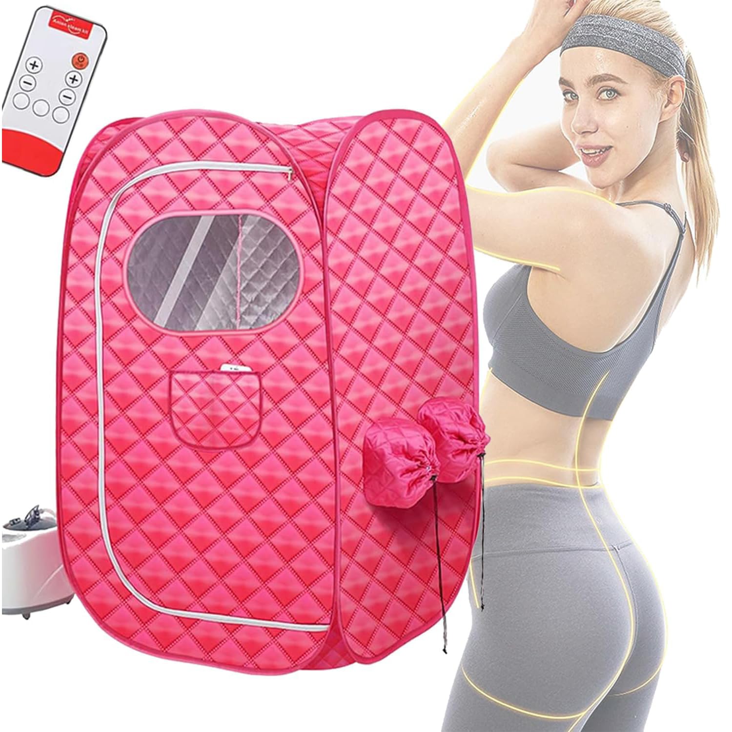 Portable Steam Sauna Tent, Sauna Box 2 L Sauna Room for Home Outdoor Spa Pop Up Steam Cabin with Steamer and Remote, Person Indoor Folding Sauna Machine Full Body Slimming Detox Therapy?