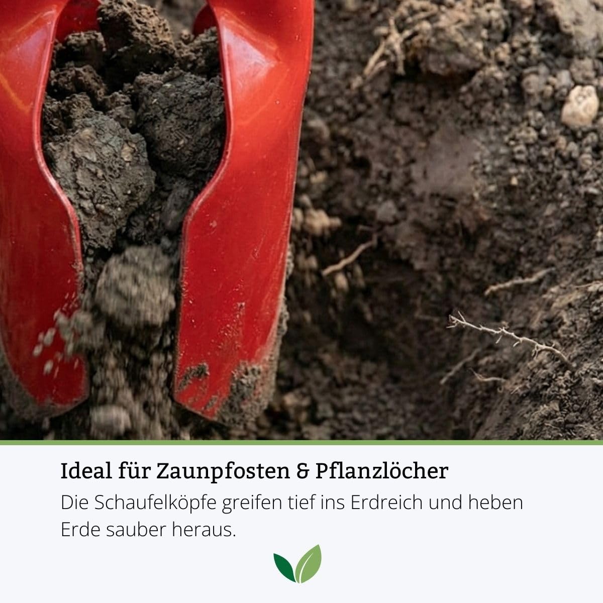 Handbagger aus Stahl mit Holzstiel 162 cm – Erdlochausheber für Pflanzlöcher & Zaunpfosten