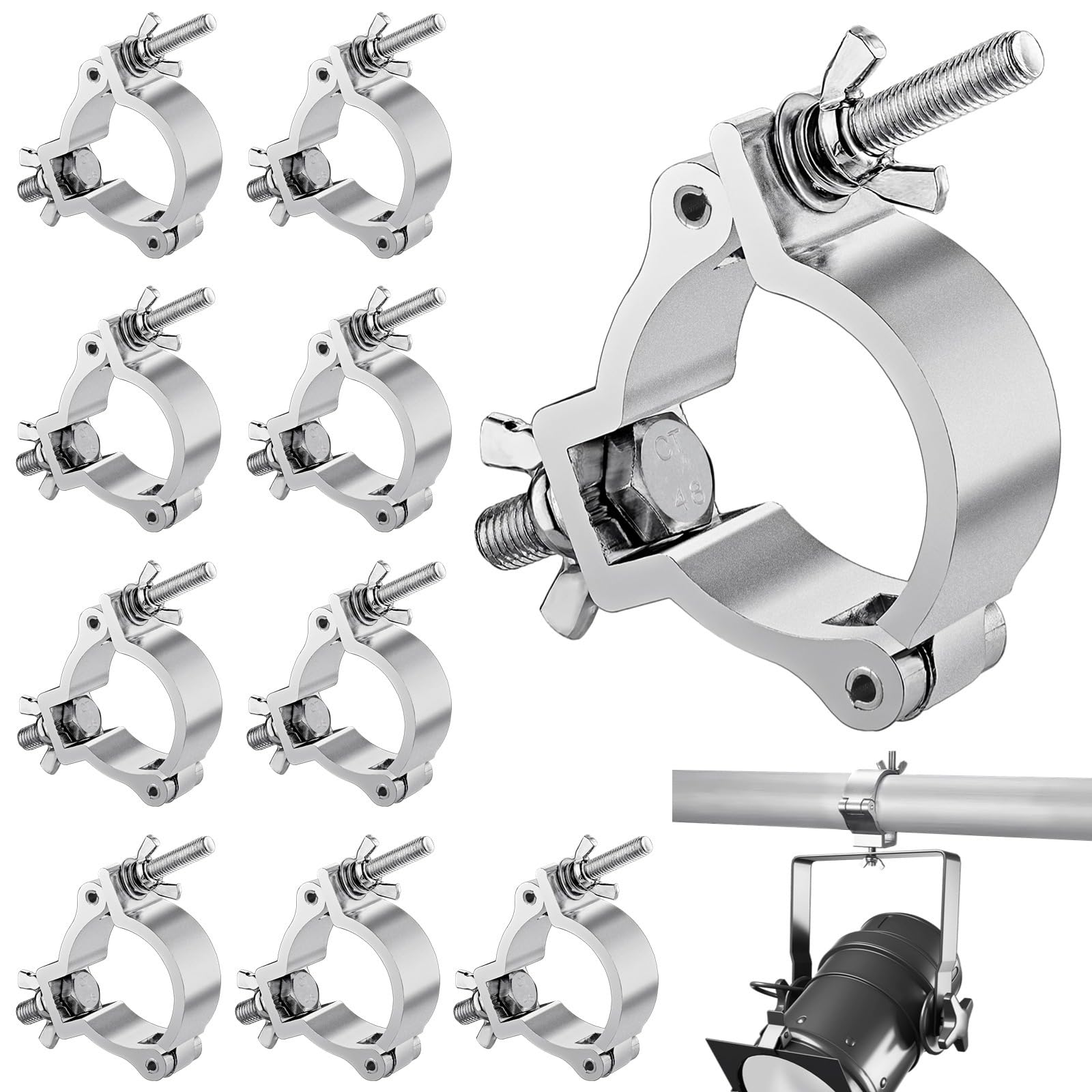 Abrazaderas de aluminio para fijar luces de escenario cabezas móviles y focos sin vibración