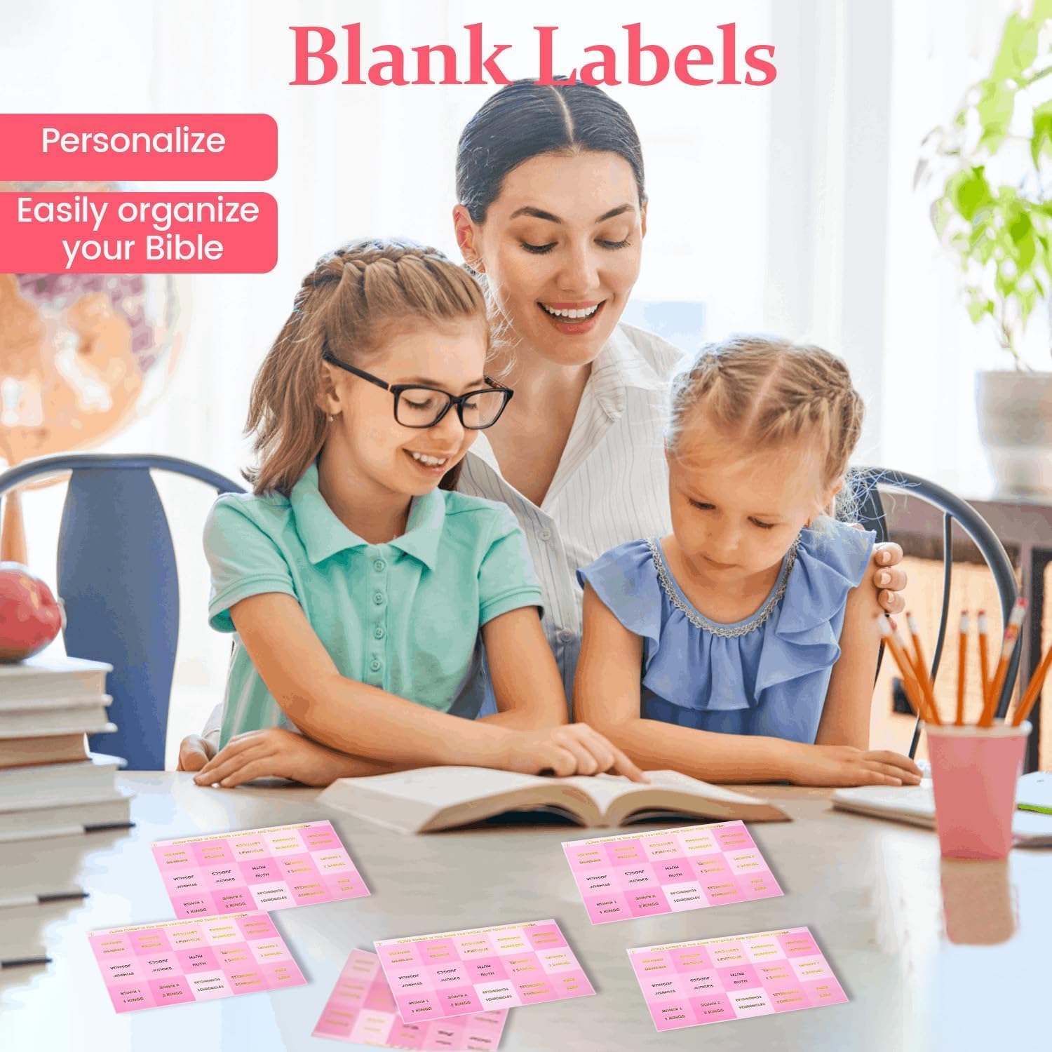 90Pcs Pink Bible Tabs for Women Book Studying Bible Stickers - Image 2