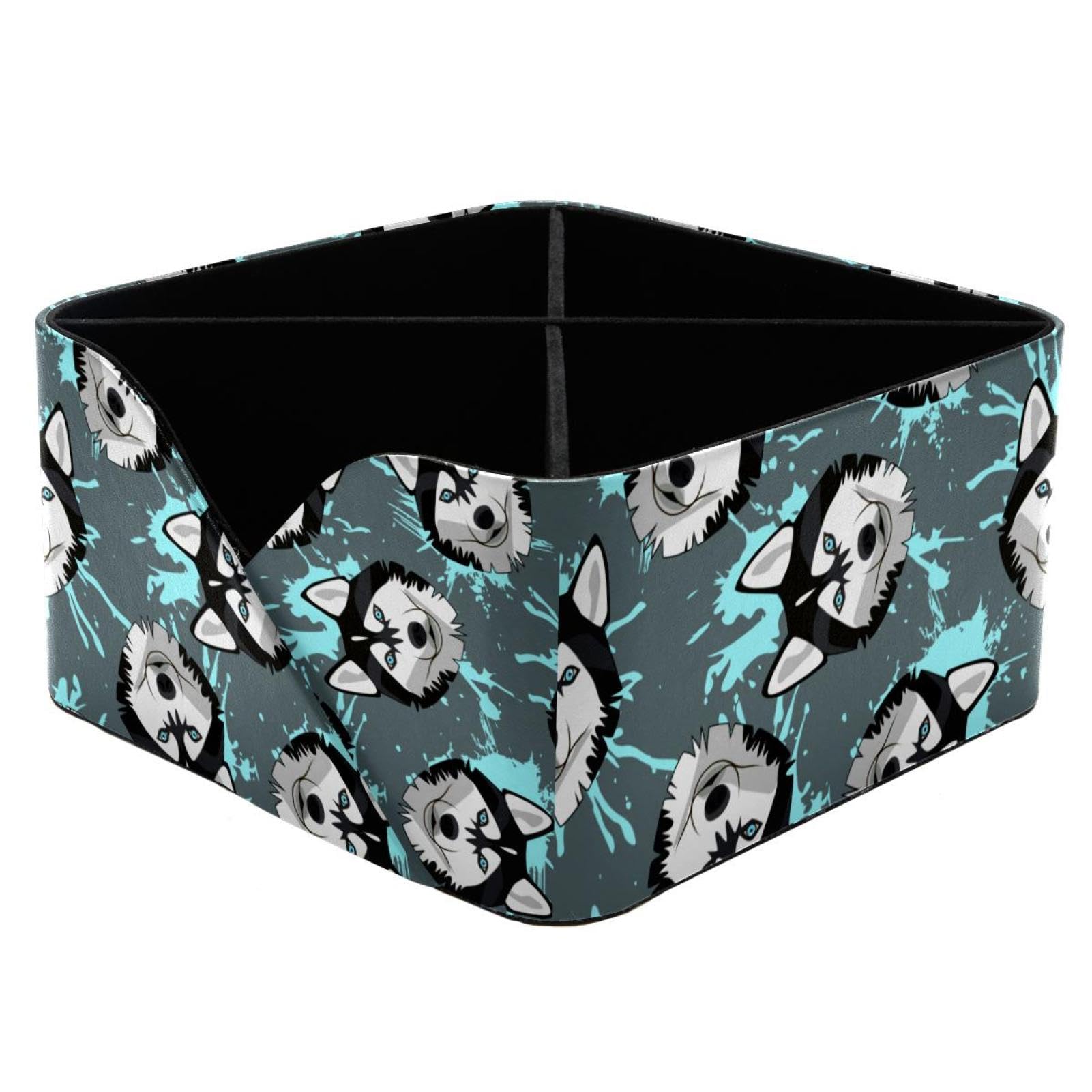 Porte-crayons husky turquoise idéal pour organiser le bureau à la maison ou en open space