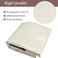 Vista 5 de IBC Tote Cover 600D - Cubierta protectora para tanque de agua de 275 galones, color beige y marrón con cremalleras