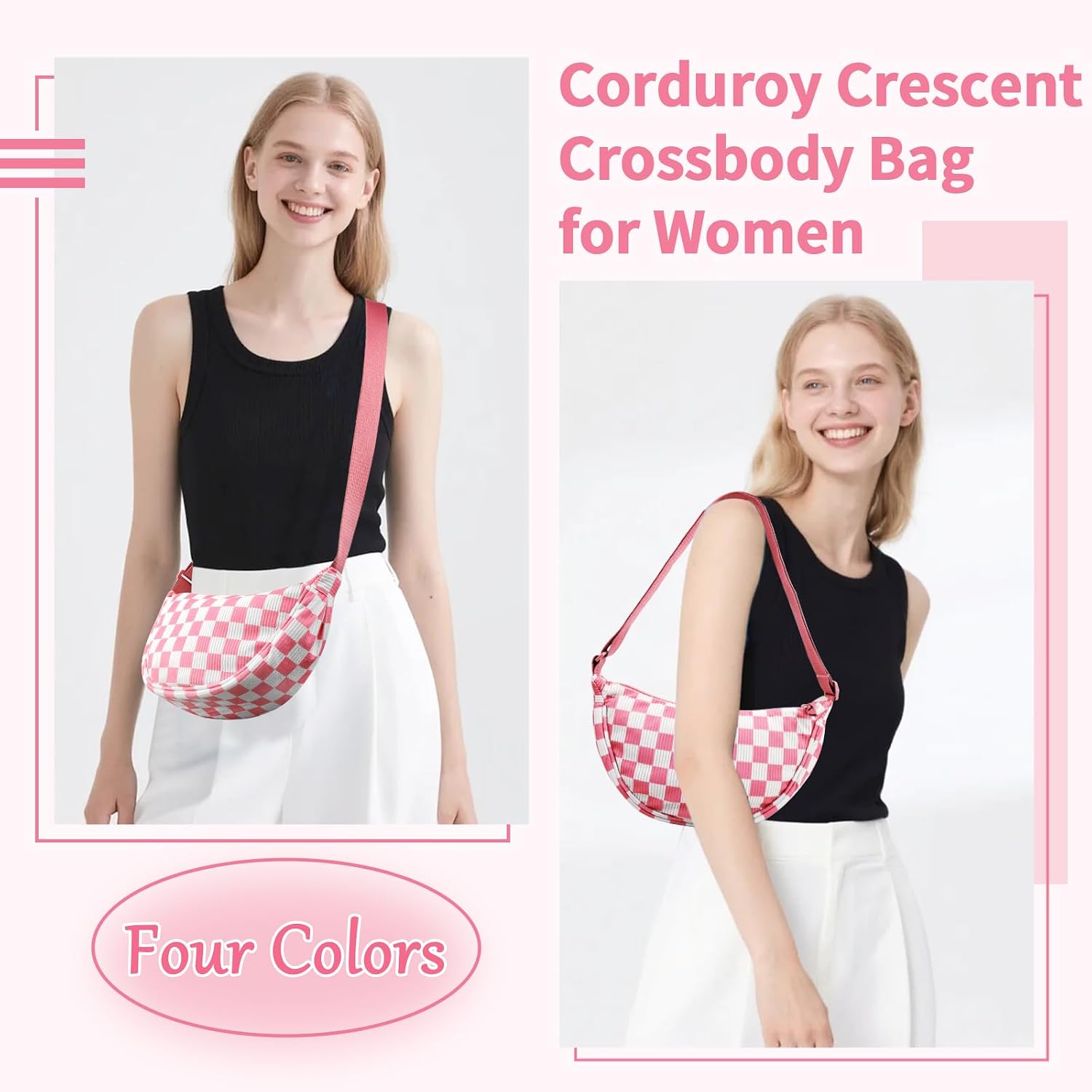 Nylon Crescent Crossbody Bag for Women Purses Trendy Men,Small Travel Sling Bag Hobo image 5