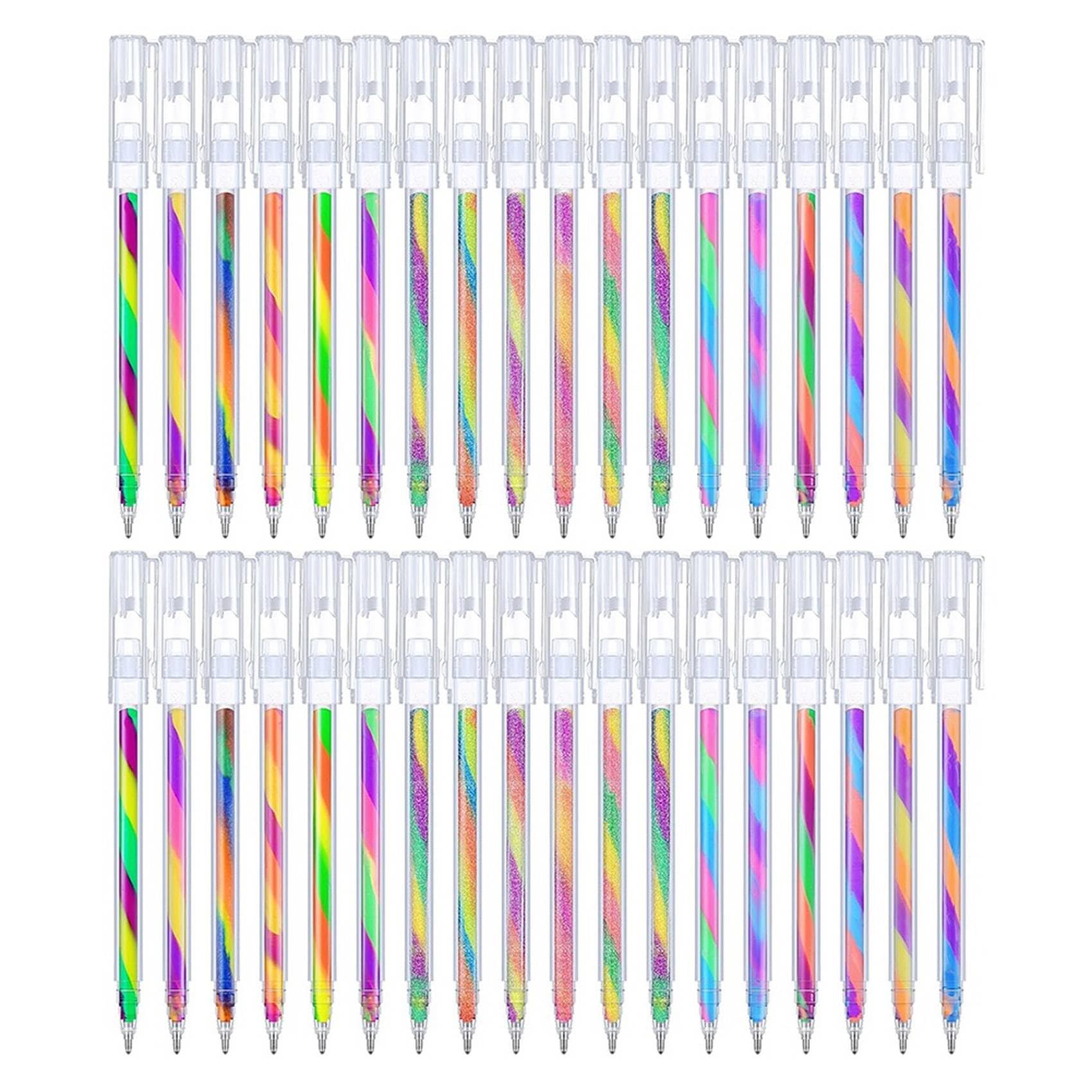 72 Stylos à Gel Arc-En-Ciel à Changement de Couleur, Stylos à Gel à Paillettes, Stylos Arc-En-Ciel pour Livre de Coloriage pour Adultes