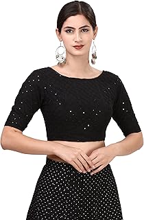 Traditional Cotton Fabric Blouse for Women | Elbow Length Sleeves | Wedding & Festival wear | Comfortable & Trendy Ethnic Wear | Readymade Blouse for Saree & Lehenga