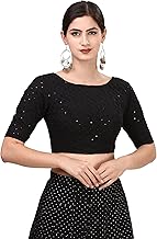 OOMPH! Traditional Cotton Fabric Blouse for Women | Elbow Length Sleeves | Wedding & Festival wear | Comfortable & Trendy Ethnic Wear | Readymade Blouse for Saree & Lehenga