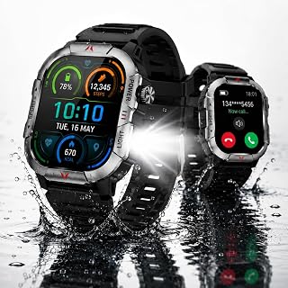 Relogio Smartwatch Militar GPS IP68 Tela 2.01 Polegadas Lanterna Busso