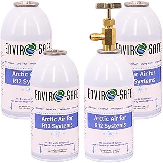 ENVIRO-SAFE Arctic Air for 12 Systems, Piercing Style Top, A/C Support + Moisture Remover, 4 Cans (Include Top Tap)