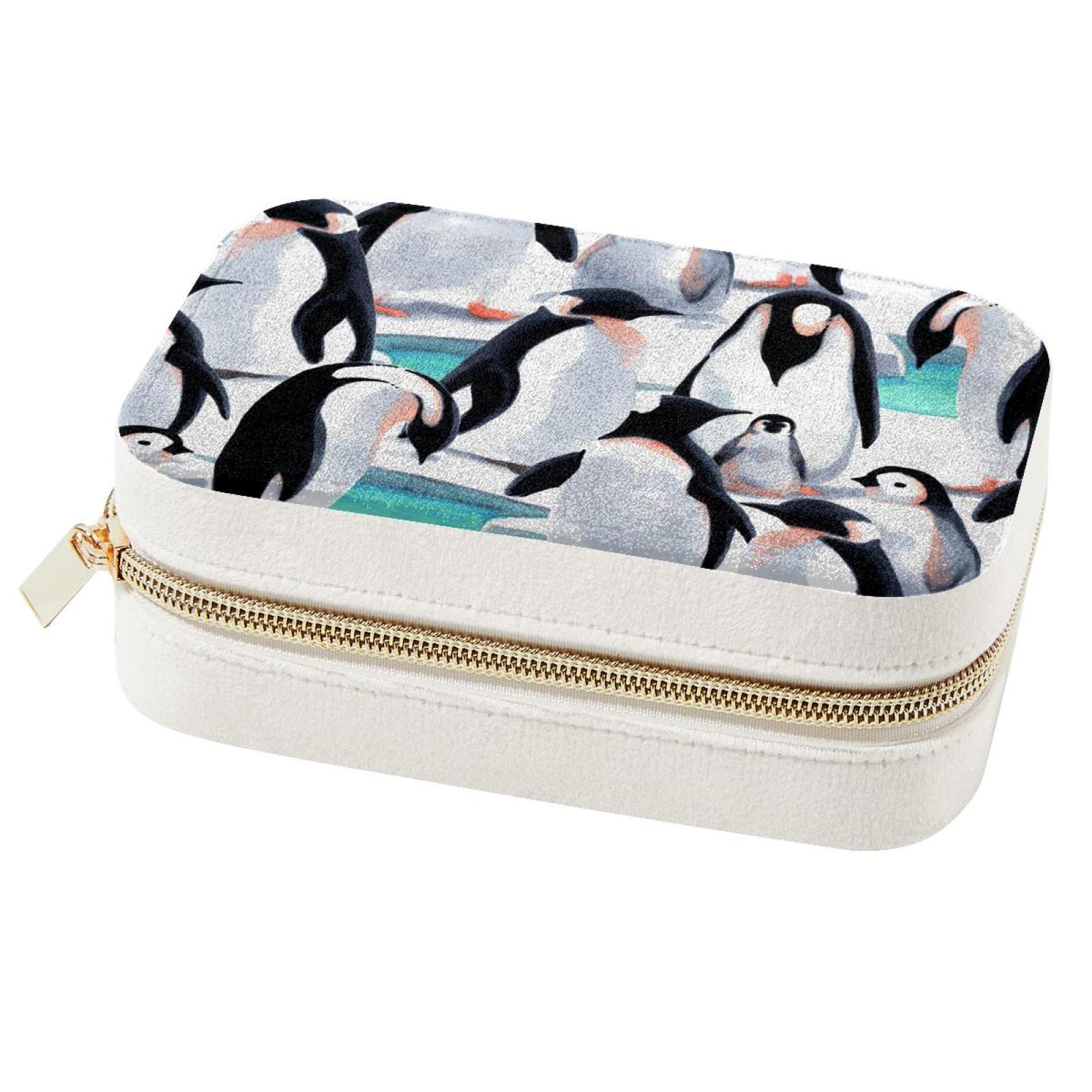 Organiseur de bijoux de voyage pingouin portable pour bagues et colliers