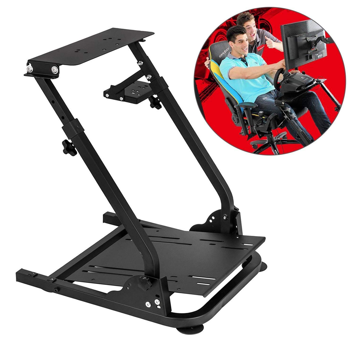 Suteck Racing Steering Wheel Stand for Logitech G920, G25, G27, G29 Wheel, Gaming Wheel Stand Driving Simulator Cockpit Pedal and Shifters Not Included