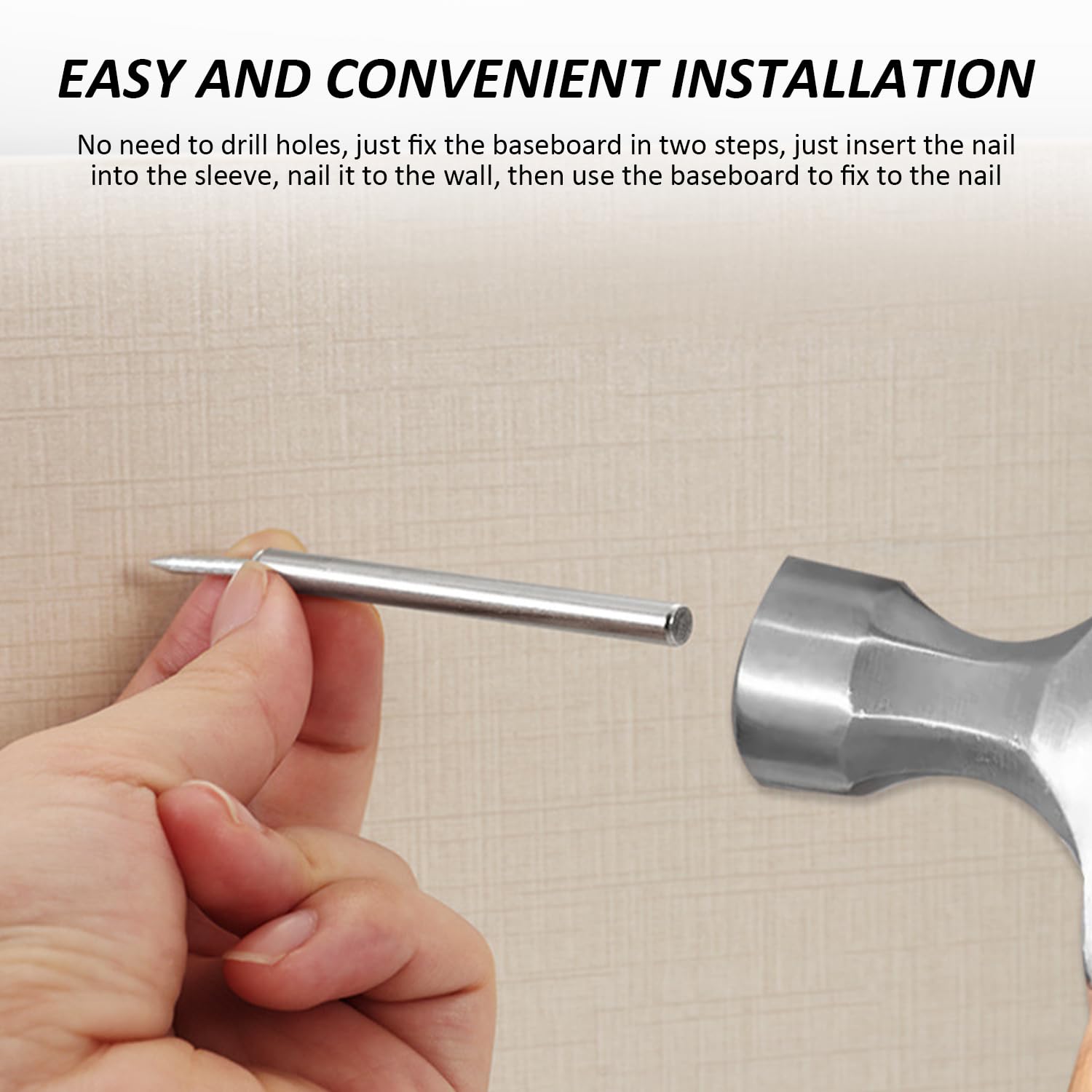 Chiodi Battiscopa Doppia Testa - 100 Pezzi Con Manicotto E Portachiodi - Fissaggio Facile