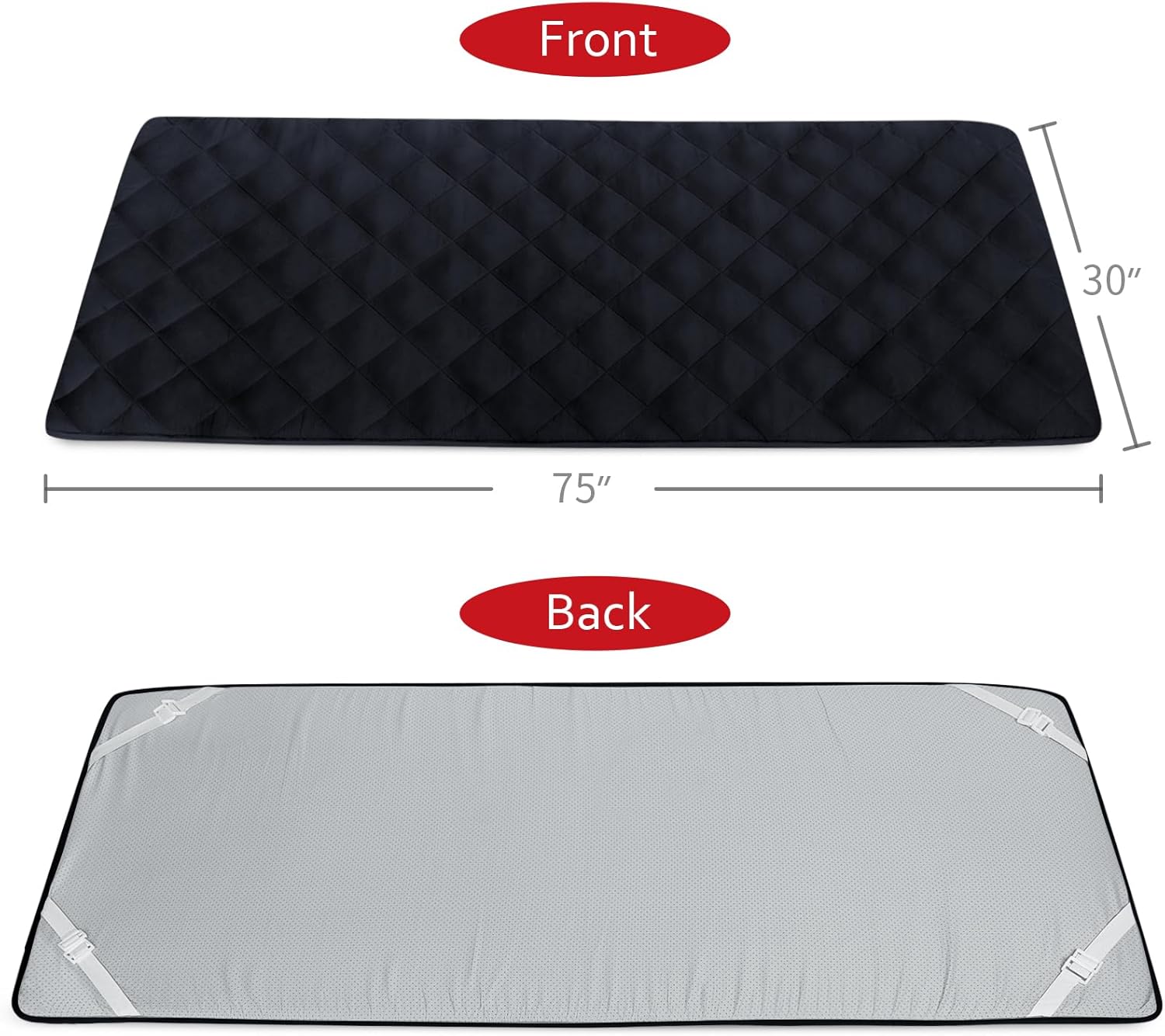 Quilted Foam Mattress Topper Pad, Non-Slip Super Soft Comfortable 75"x30", Cool Sleeping Pad for Camp Cot/RV Bunk/Narrow Twin Beds