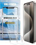3 Pack Hydrogel Film For iPhone 15 Transparent Soft TPU Screen Protector, High Sensitivity Protective Film (Not Tempered Film)