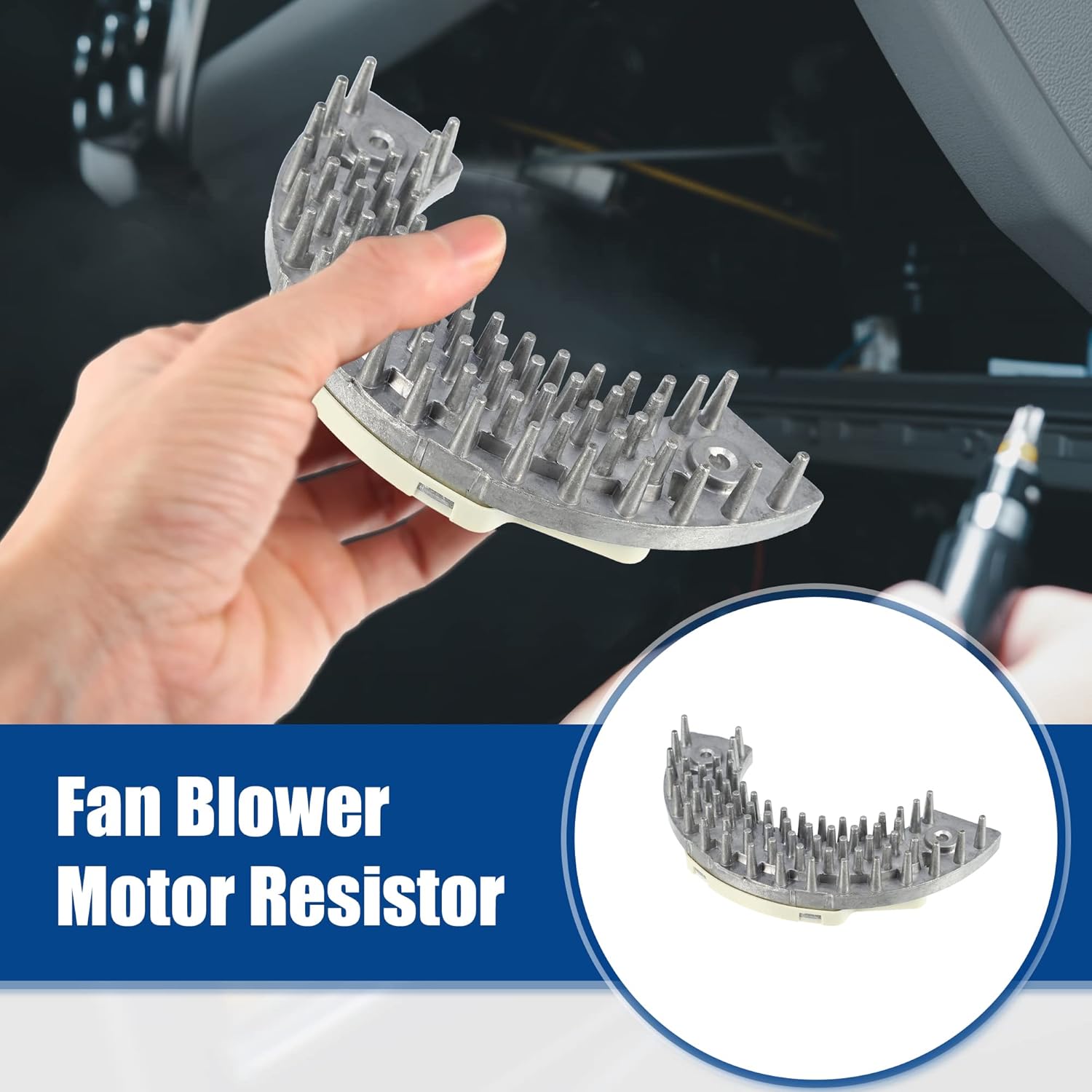 ACROPIX Fan Blower Motor Resistor Heater Replacement Fit for Peugeot 206 307 - Pack of 1 White Silver Tone