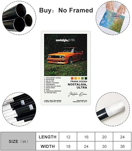 Vista 2 de FUKITT Póster de Nostalgia Ultra para portada de álbum, póster en lienzo para decoración de pared, pinturas para sala de estar, dormitorio