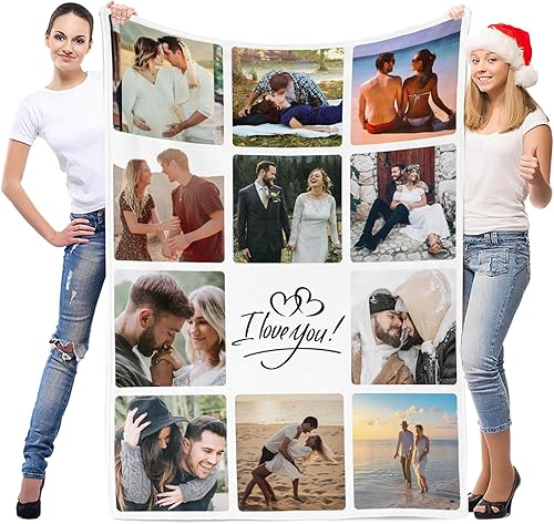 Vista 14 de Regalos personalizados para el día de San Valentín para mamá, manta personalizada con foto, manta de fotos personalizada, mantas personalizadas