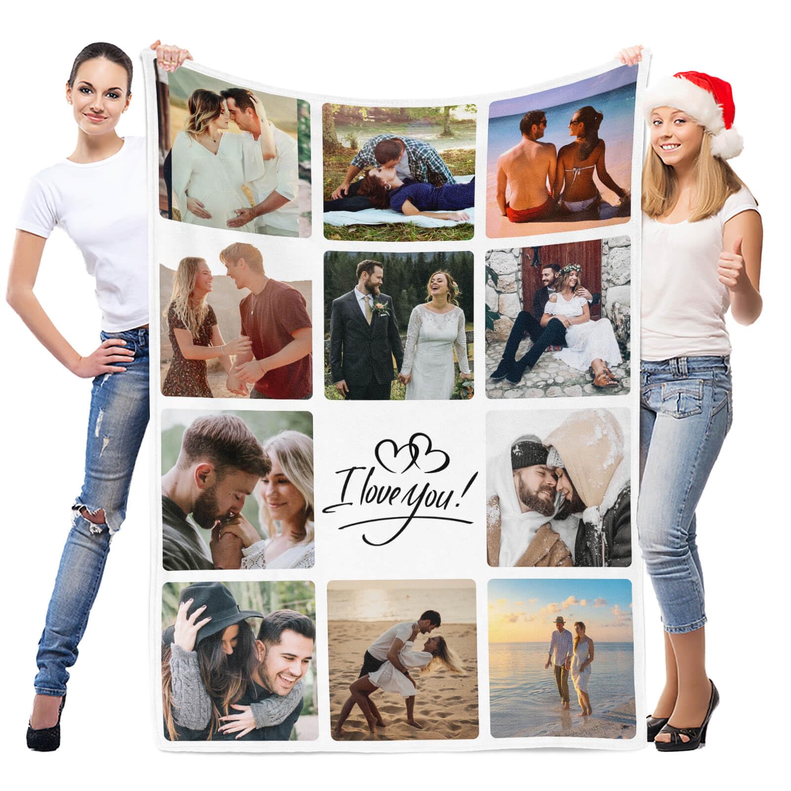 LNM Personalised Blanket with Photo, Personalised Photo Blanket, Customised Blankets, Custom Picture Blankets, Anniversary Birthday Gifts for Women Men Her Him Couple โ image 1