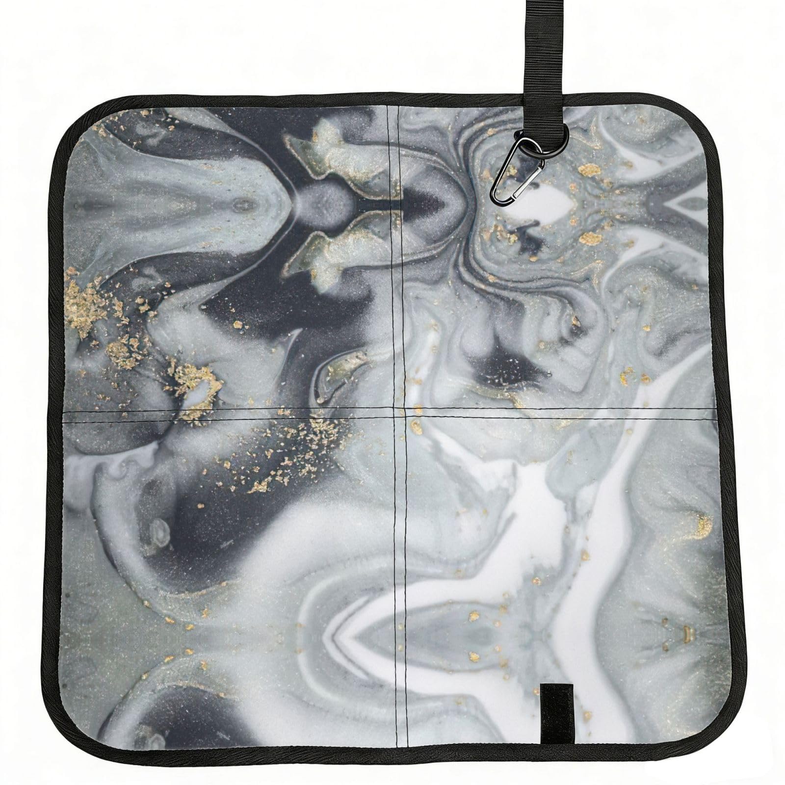 SDEGTHO Luxury Marble Print Padded Seat Pad Folding Cushion Waterproof Bench Mat Portable Outdoor Rest Mat 15.8"