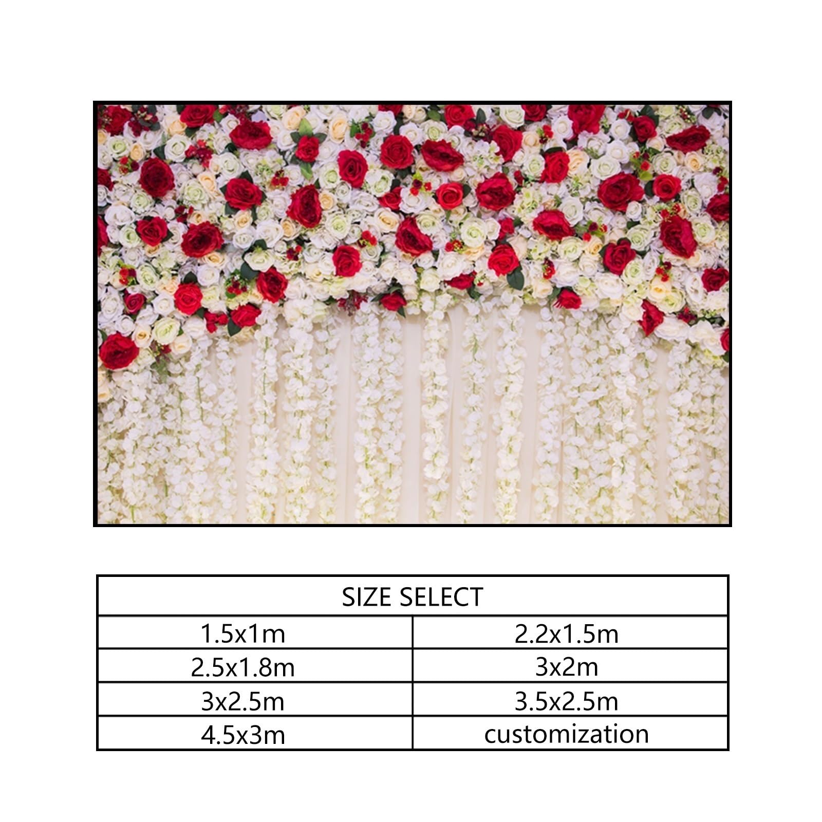 YongFoto 4,5x3m Vinyl Foto Hintergrund Hochzeitshintergrund Rosen Blumen Vorhang Schöne Blumenwand Fotografie Hintergrund Valentinstag Hochzeit Partydekoration Fotostudio Hintergründe Foto
