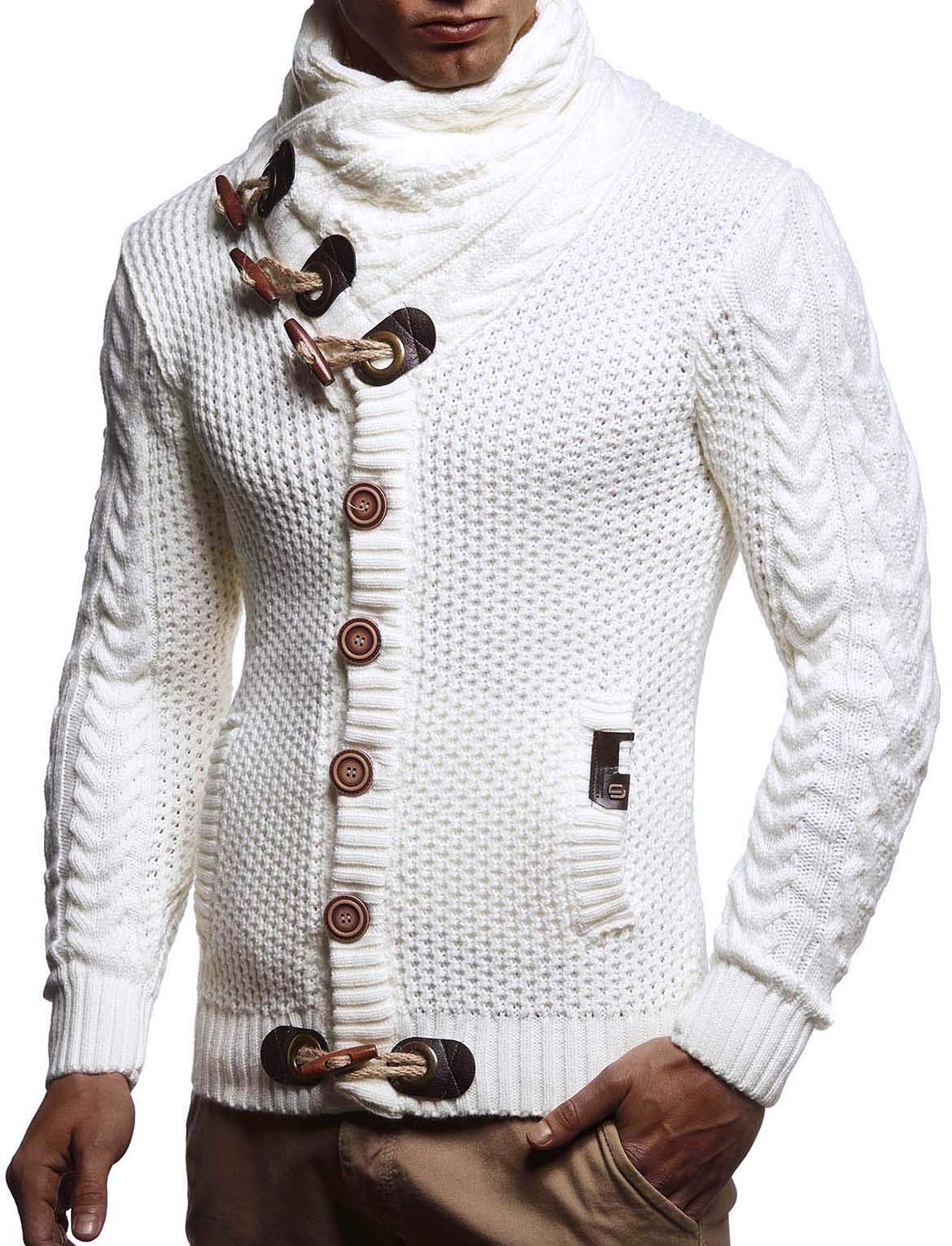Leif Nelson LN4195 Cardigan tricoté pour Homme