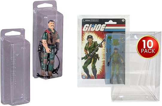 EVORETRO Action Figure Display Bundle 50 Clamshell Cases for 3.75 Figures + 10 G.I. Joe Classified Protector Cases