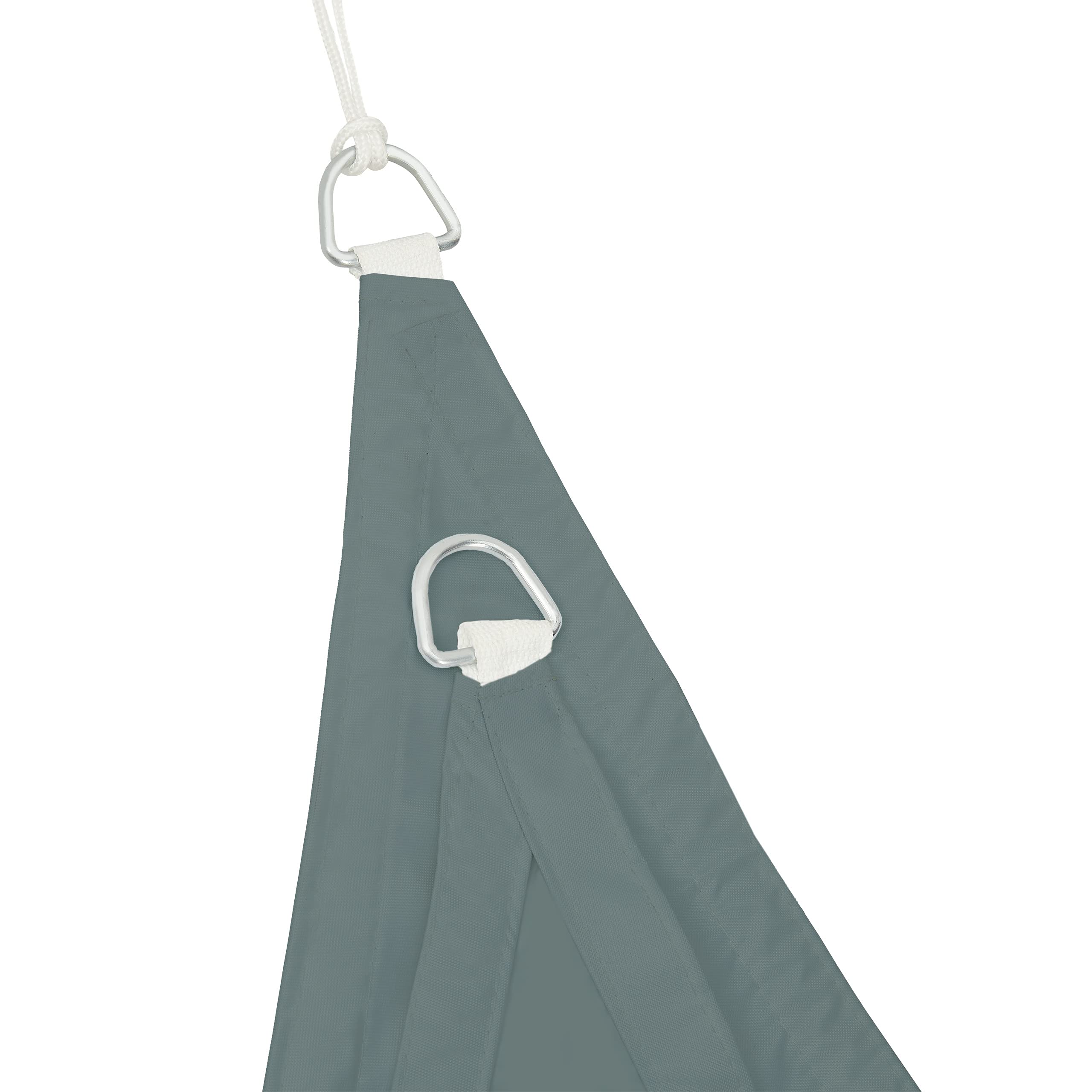 Dreieckiges Sonnensegel, 5x5x5 M, Wasserabweisend, Grau, Polyester 180g/m², Mit Transporttasche