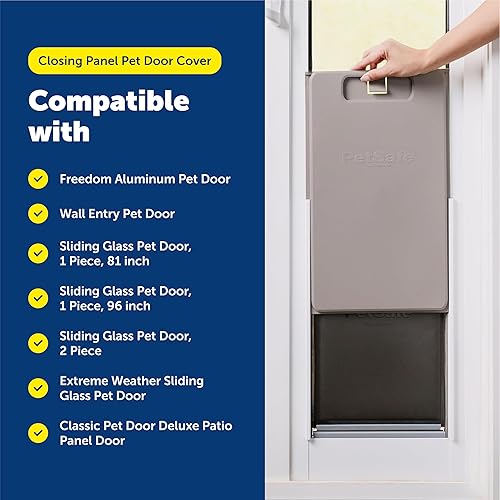 Miniatura 5 de PetSafe Cubierta de puerta para mascotas con panel de cierre, restringe el acceso de las mascotas, cubierta de plástico duradera, a prueba de óxido,