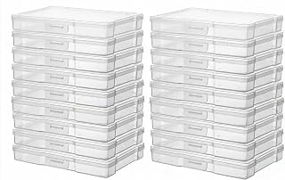 novelinks 18 Pack 5"x7" Clear Photo Storage Boxes and Photo Box Organizers