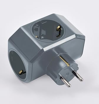 Viko Yonca Plus Gri Üçlü Topraklı Priz Çarpma Karşıtı