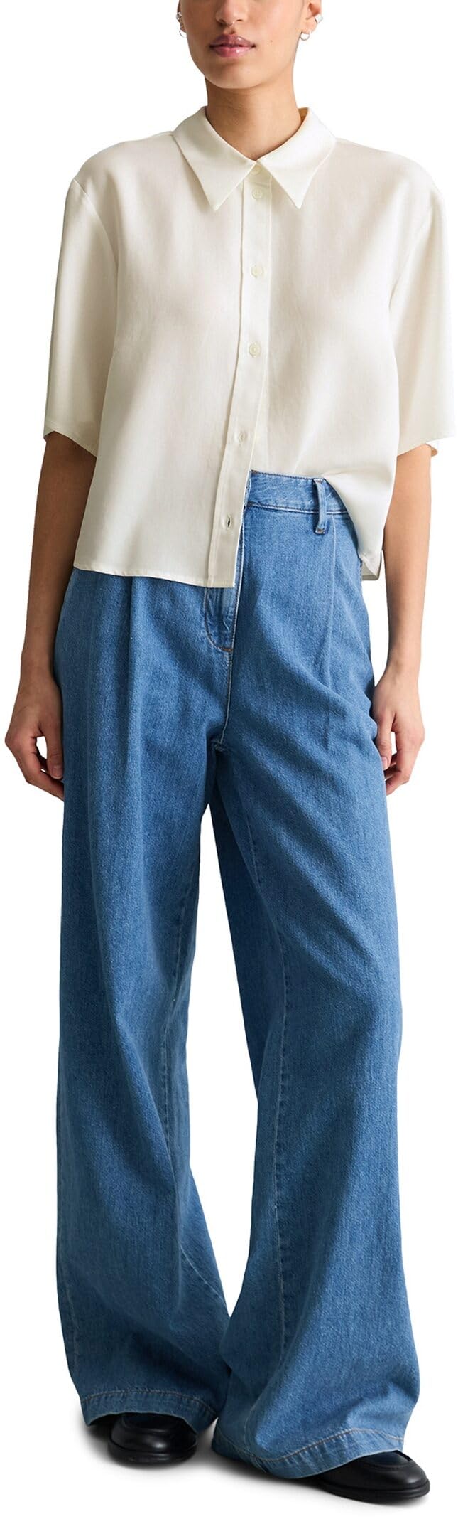 Marc OߴPolo Denim Donna Camicia a Maniche Corte Cropped Relaxed Fit
