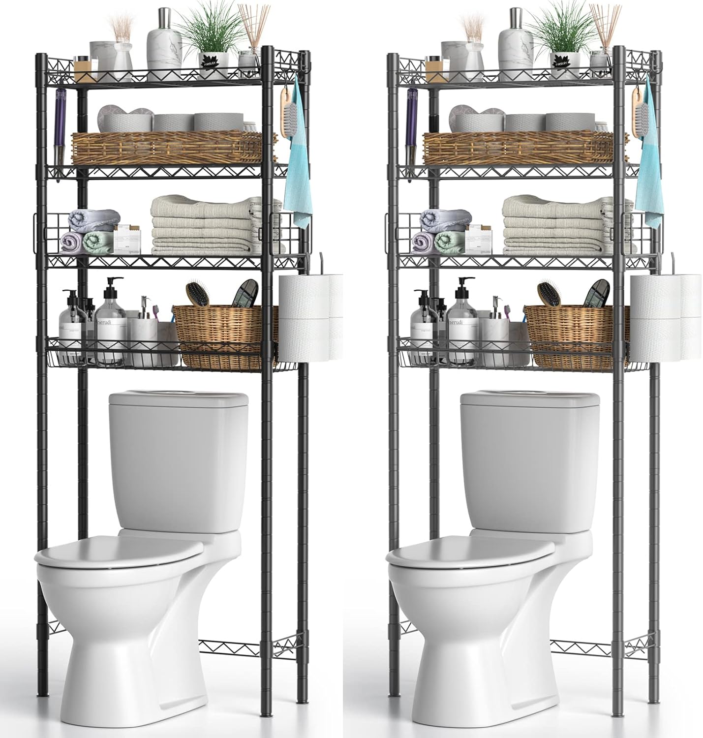 Hodonas Bathroom Organizer Over The Toilet Storage, 4 Tiers