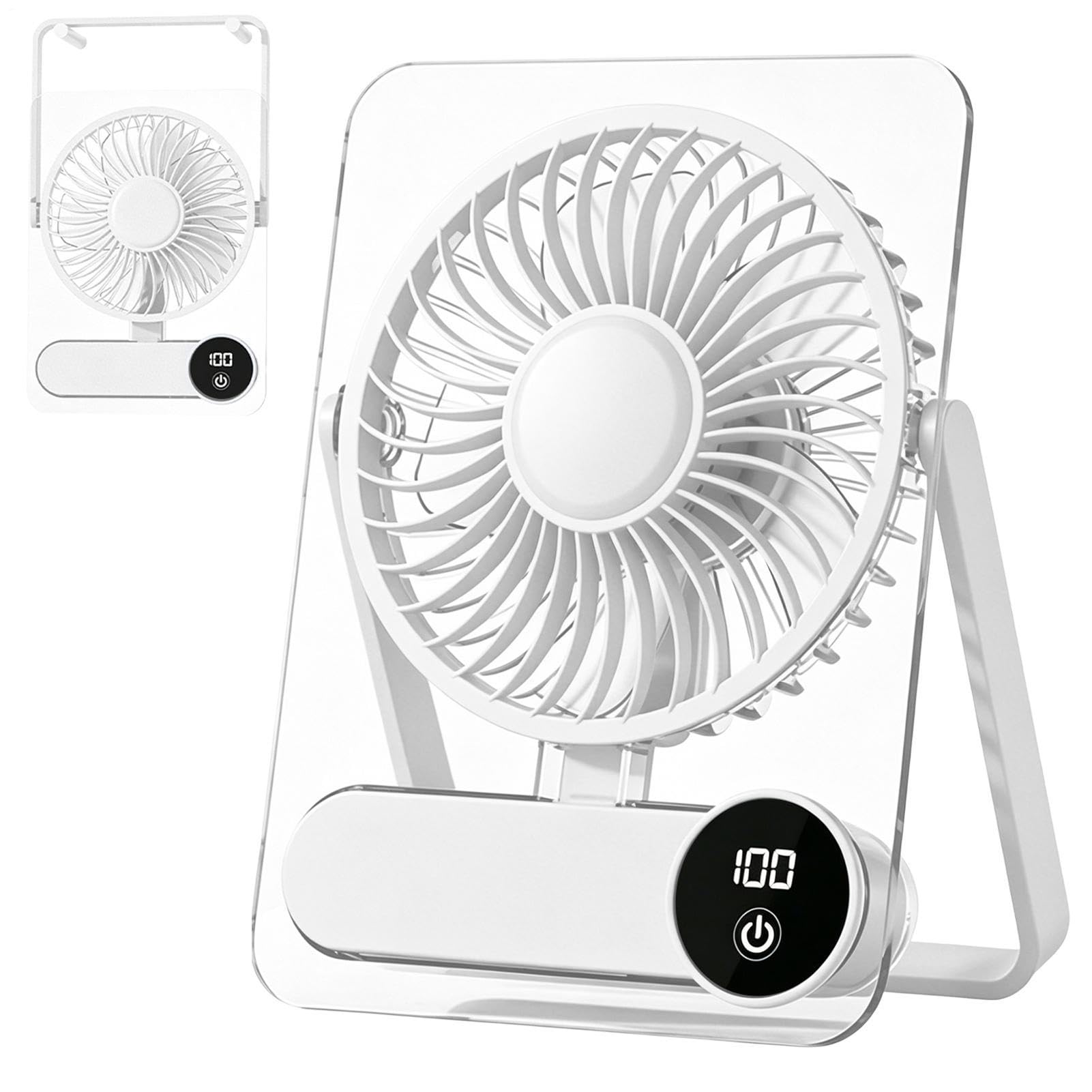 Ventilateur de voyage rechargeable 1200 mAh avec écran numérique pour table
