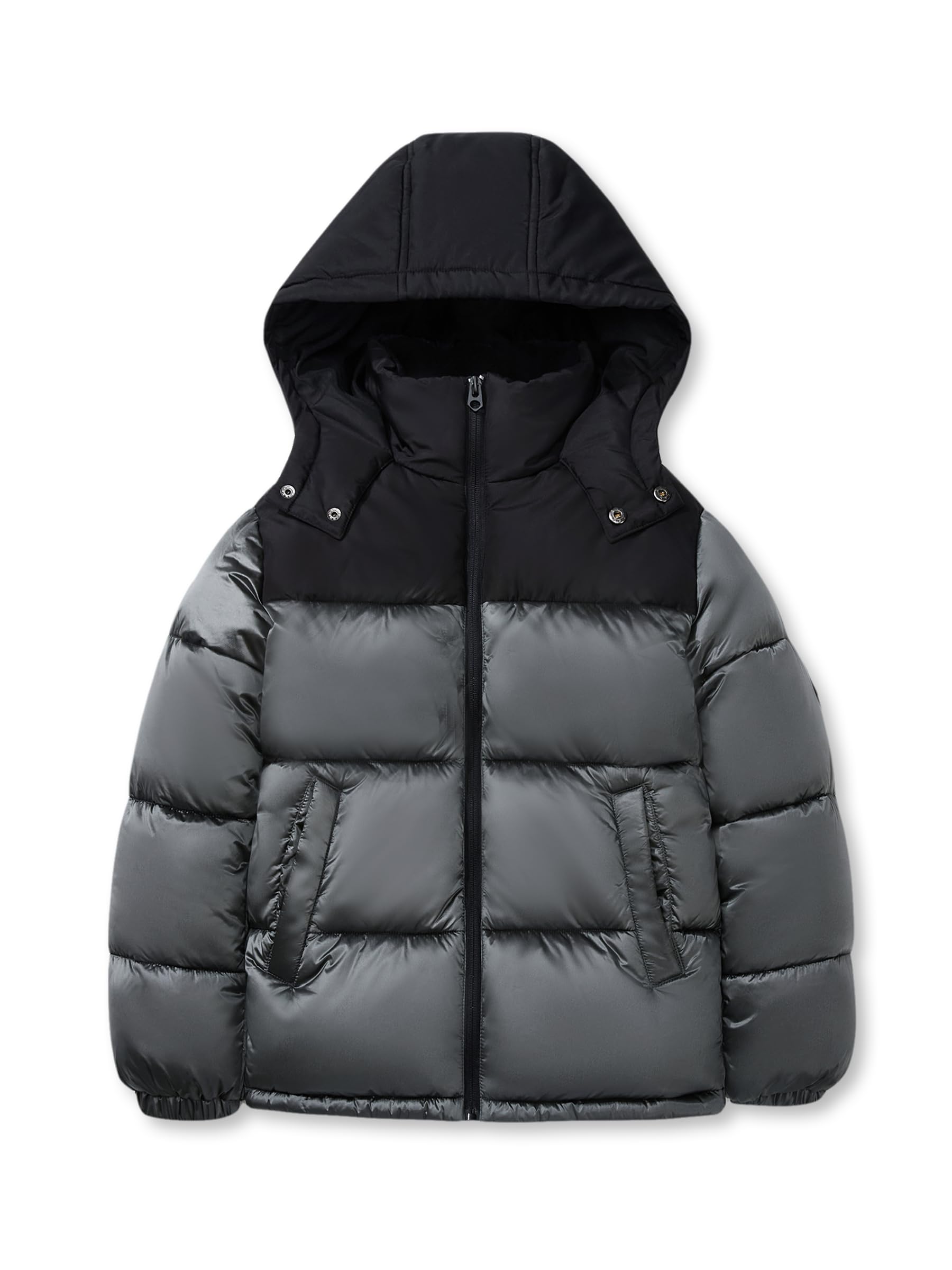 SOLOCOTE Jungen Wintermantel Schwer Wasserabweisend Kapuzen Steppjacke Dick Glänzende Oberbekleidung Kinder Winterjacke