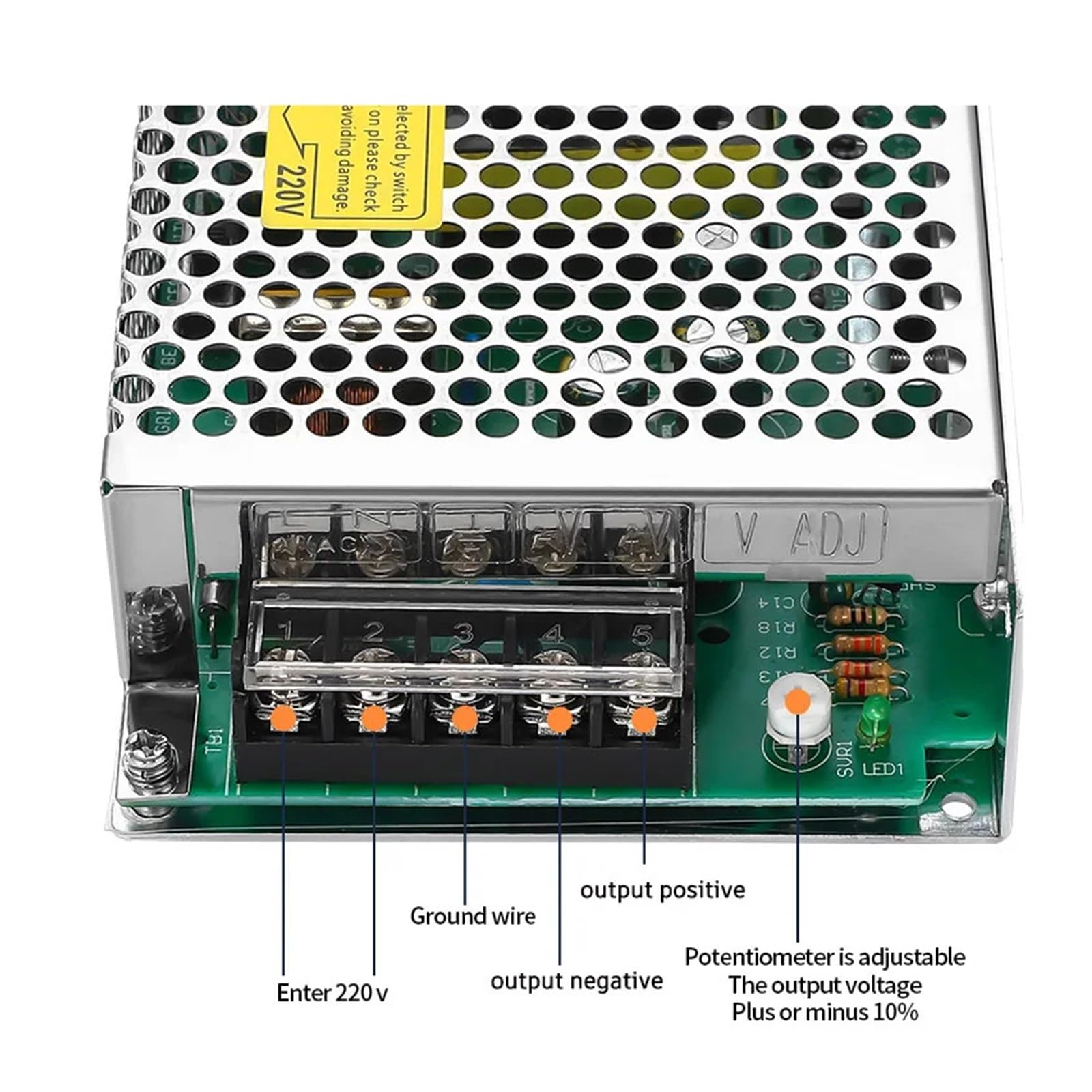 RWRAPS Schaltnetzteil MS50 S50-Serie Schaltnetzteil 50 W 5 V 12 V 24 V Mini-Größe AC-DC Einzelausgang MS-50-12 MS-50-24 S-50-5 S-50-12(24V 2.1A,S 50W)