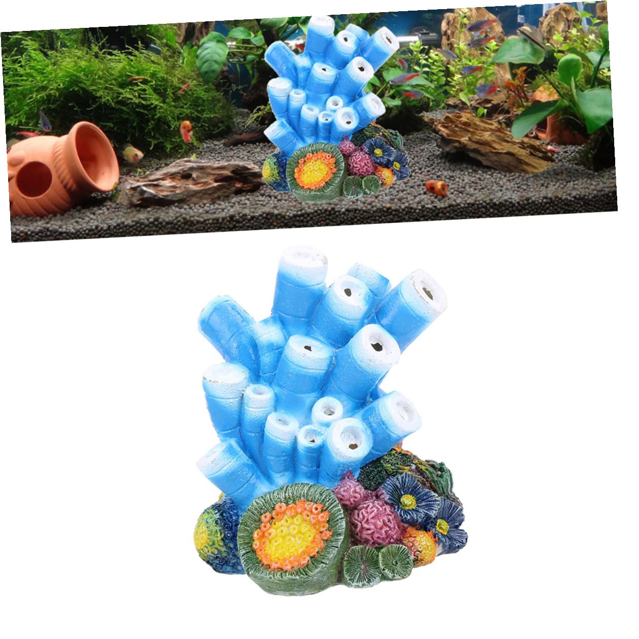 Piedra de Burbujas de Aire para Acuario Rendimiento de Oxígeno Olor, Decoración de Peceras de Resina para Ornamento y Mejora del Ambiente Acuático