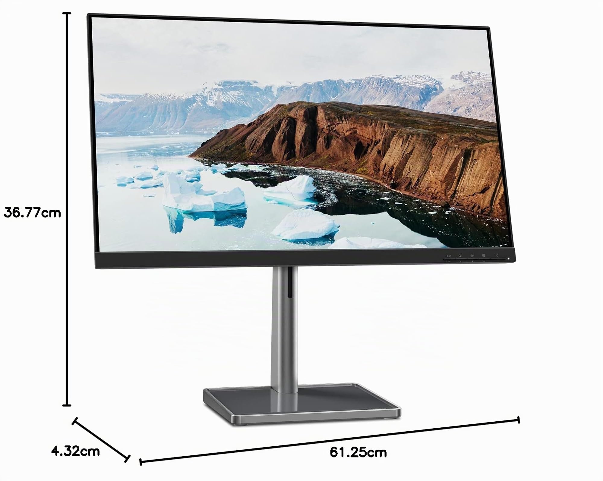 Lenovo L27m-30 Monitor 27" FHD IPS (1920x1080), 75 Hz, 4 ms, AMD FreeSync, HDMI+VGA+USB-C, HUB USB, Microfono e Altoparlanti integrati, Regolabile (Pivot), Base in Metallo, Eyesafe - Webcam inclusa