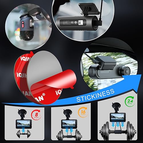 Miniatura 5 de Almohadillas adhesivas adhesivas para montaje de cámara de salpicadero, 5 piezas de cinta de montaje de doble cara de repuesto para cámara de