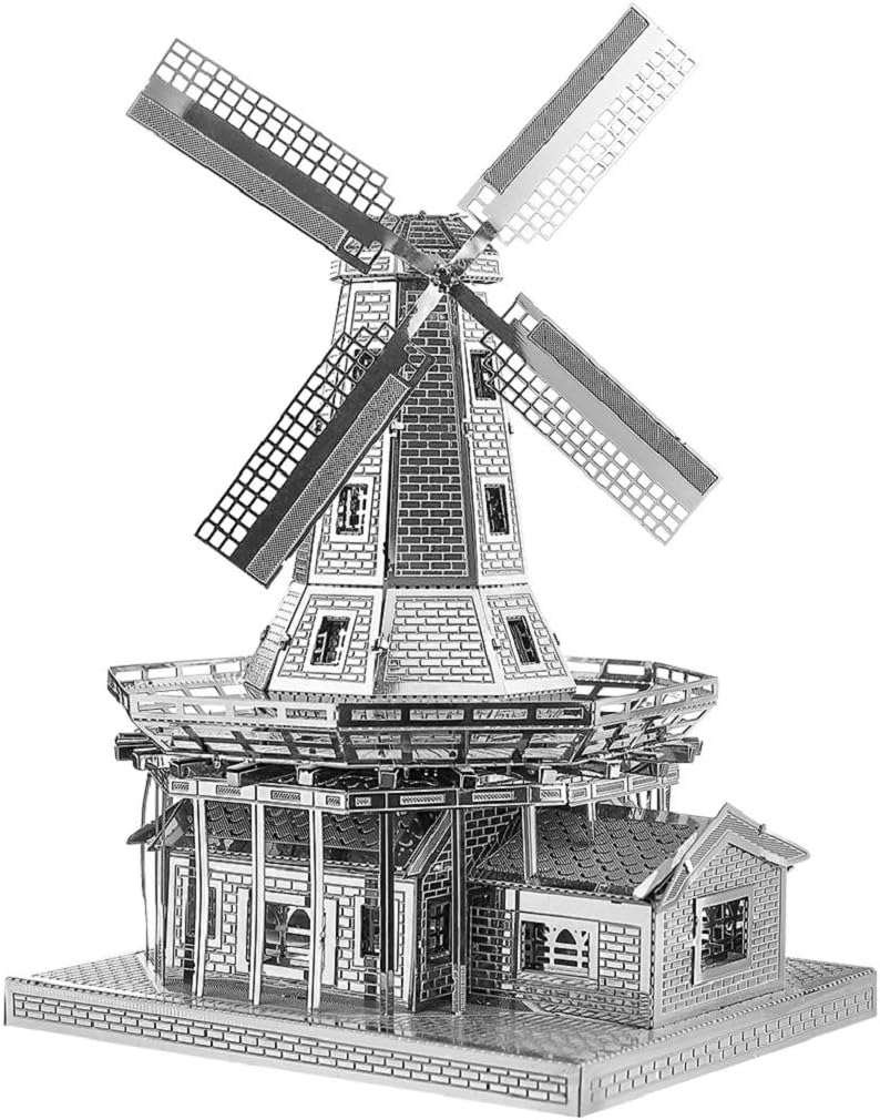Piececool3D Puzzles for Adults Metal Model Kits, DIY Dutch Windmill 3D Metal Puzzle Building Blocks Kits for Teens Men Hobbies Toys Great Gifts-89 Pcs