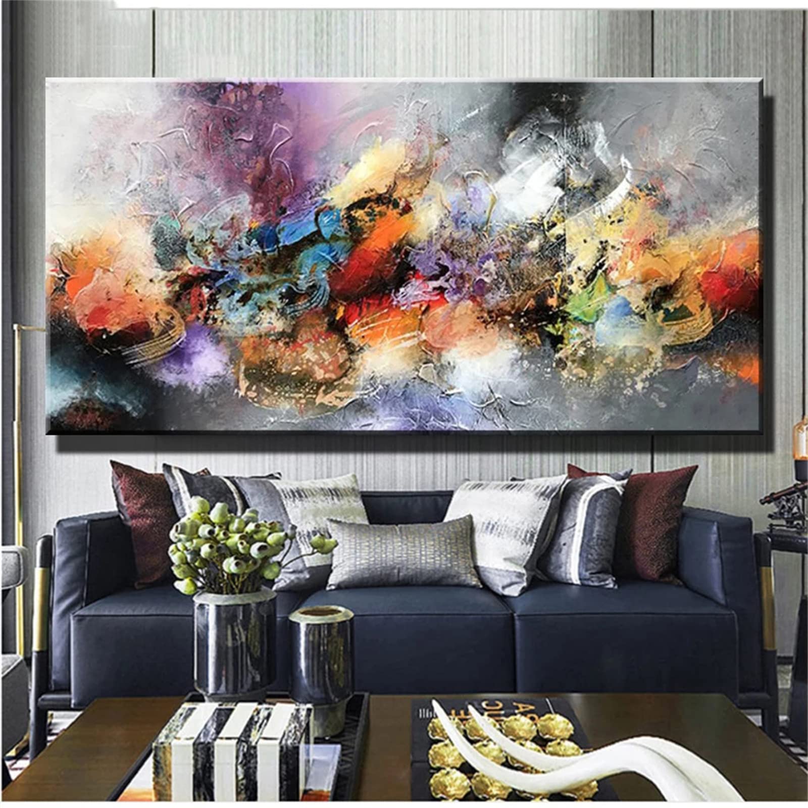 DIY zestawy do malowania diamentami 5D, pełne wiertło diamentowy obraz dla dorosłych i dzieci, kryształ górski haftowanie obrazy do dekoracji ścian domu - 60 x 120 cm / 24 x 47 cali (abstrakcyjne graffiti)