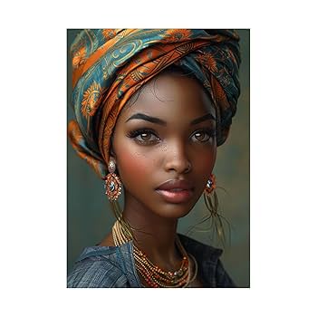 Amazon.co.jp: ZFXFHDR(へ楽ーツ) アフリカの黒人女性 アート