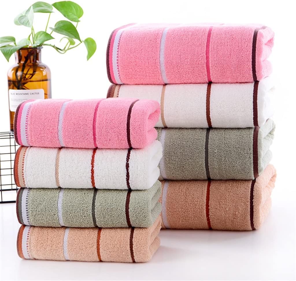 Cotton Three-Segment Striped Towel Bath Towel Set Absorbent Towel Bag Cotton Bathroom Accessories(White-Patch Five-Pointed star4)