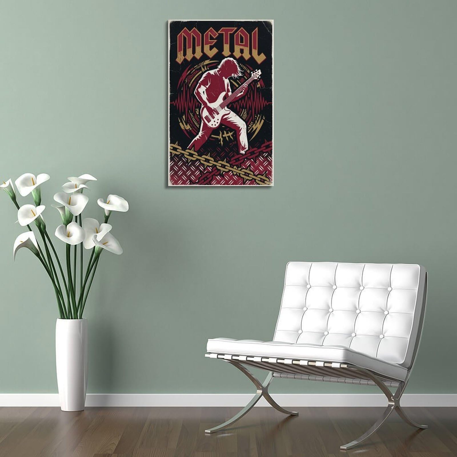 OKNGB Poster decorativo da parete su tela, motivo: chitarrista hard rock rock classico, Heavy Metal, stampa moderna, per camera da letto, 40 x 60 cm