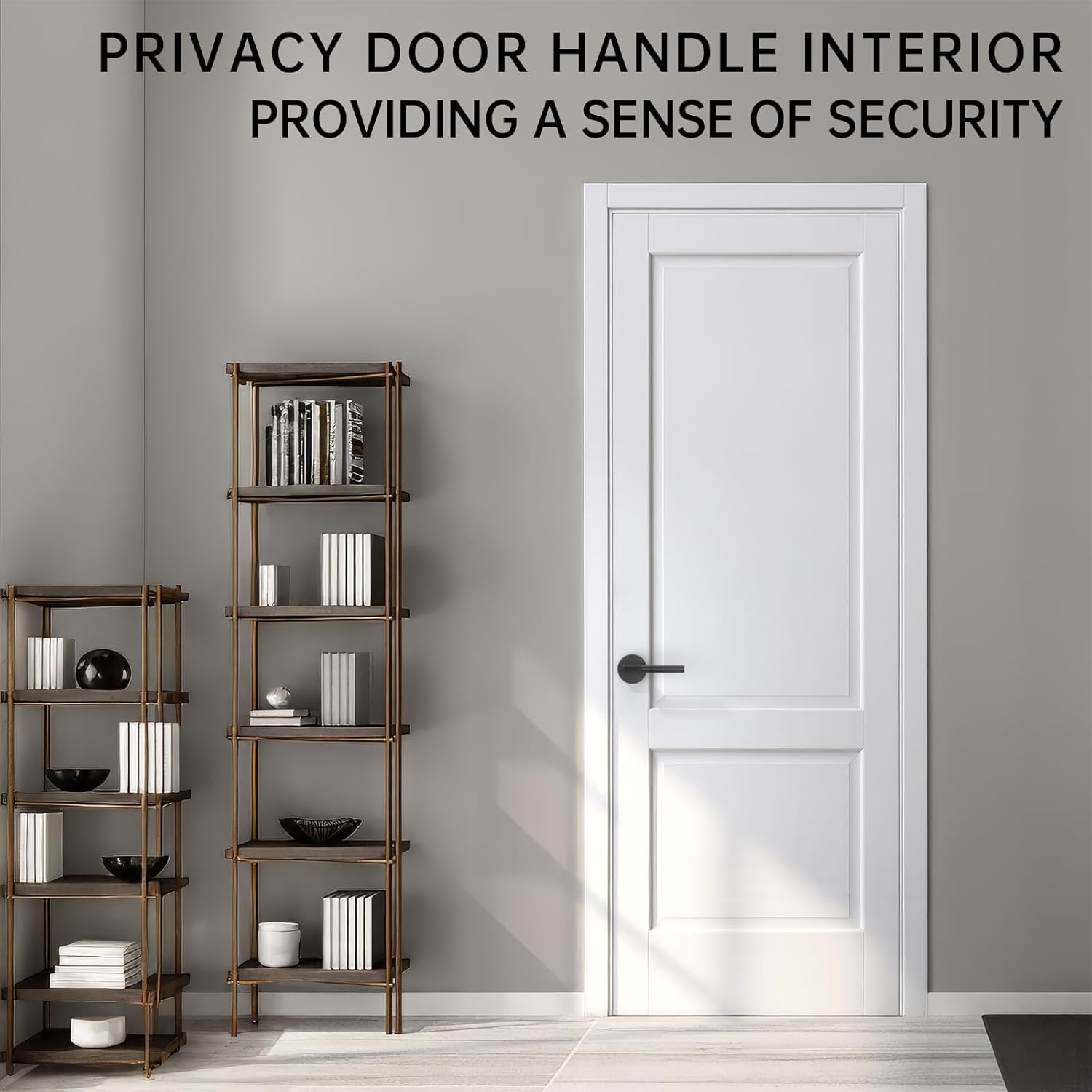 FILTA 6 Pack Black Door Handles Interior Passage Door Handle Knurled Keyless Door Levers Matte Black Handle for Bathroom Bedroom Heavy Duty Door Knob