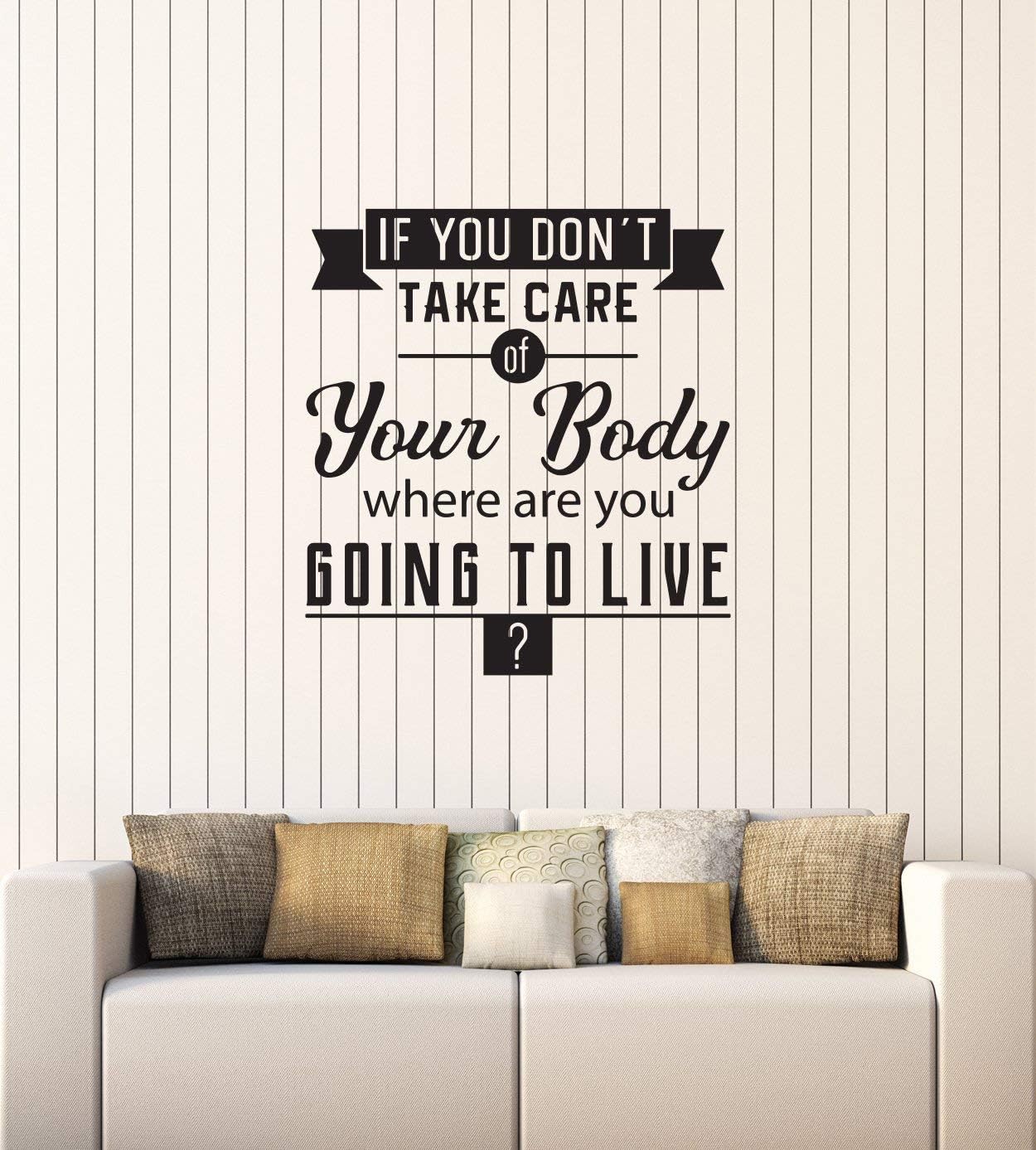 WallStickers4ever Vinyl Wall Decal Healthy Quote Spa Salon Gym Medical Office Interior Stickers Mural Large Decor (ig5742) Black