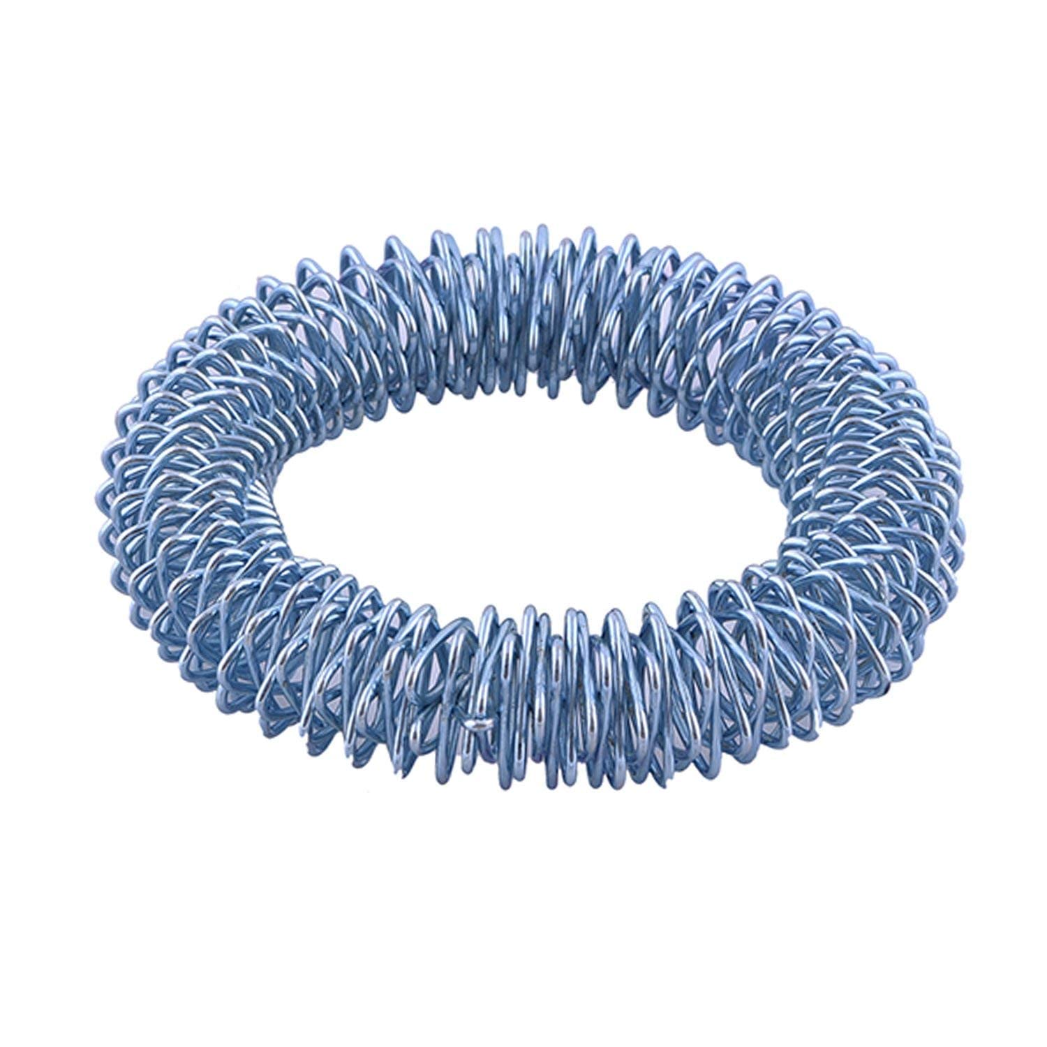 Manual Acupressure Sujok Jumbo Massage Ring for Wrist/Hand/Legs (Silver)