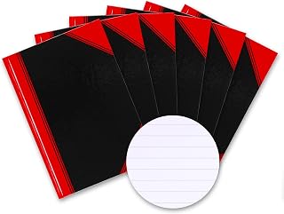 Bantex Notizbuch A4 liniert, Hardcover, 192 Seiten, schwarz, 6er-Pack